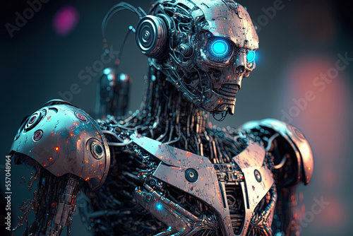 Intelligent artificial intelligence robot in the future concept. Generative AI