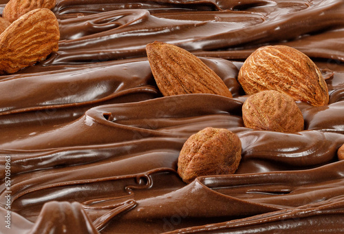 Photos Chocolate cream with almond nuts