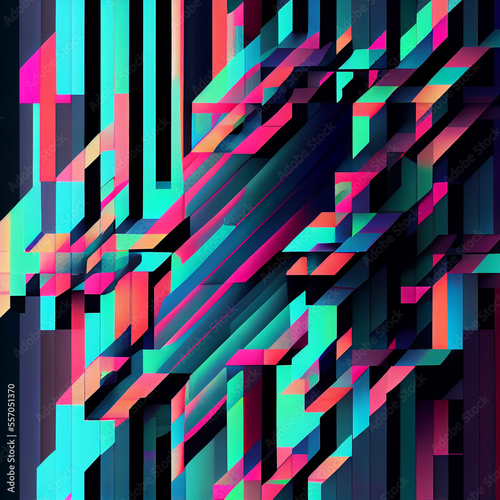 Abstract Geometric glitch art pattern generative art Abstract Geometric glitch art pattern generative art