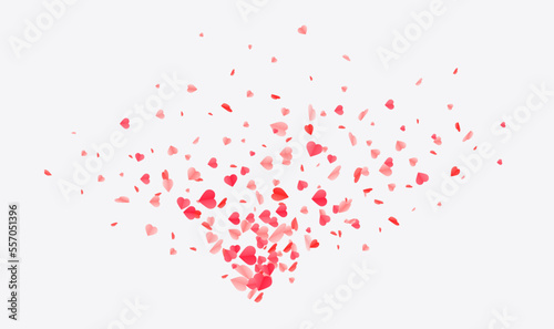 Hearts Shape confetti Background. Valentines Day Vector Template Design.
