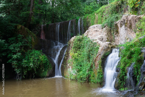 Spectacular waterfall in the heart of the countryside in Olot
