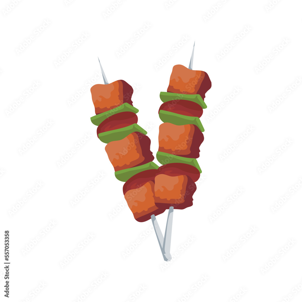 Canvas Print meat skewer design