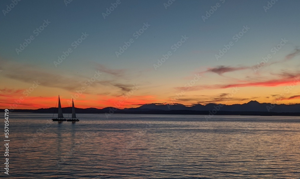 Sunset Sailing in Washington Sunset Sailing in Washington