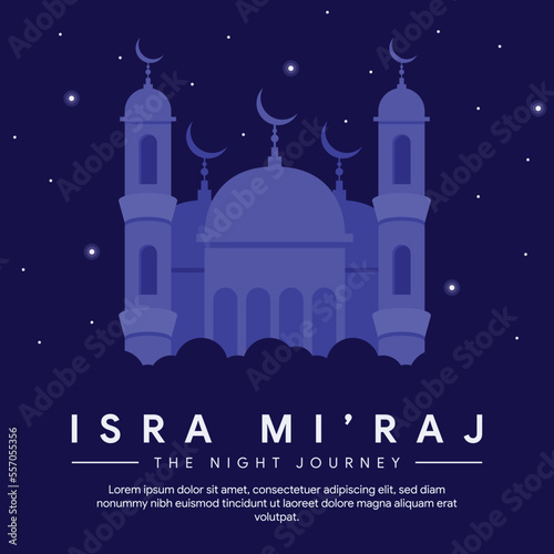 isra miraj banner illustration in flat design