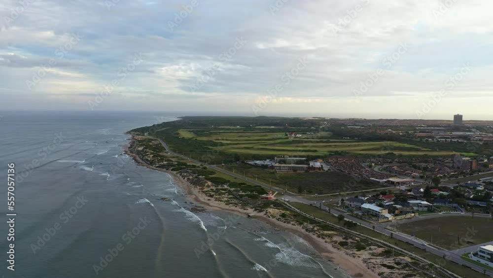 Golf of Port Elizabeth South Africa aerial shot over the ocean Golf of Port Elizabeth South Africa aerial shot over the ocean