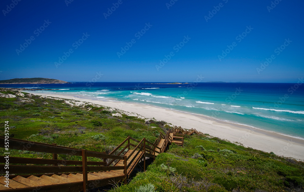 Western Australia – rough costline with stairway to the beach