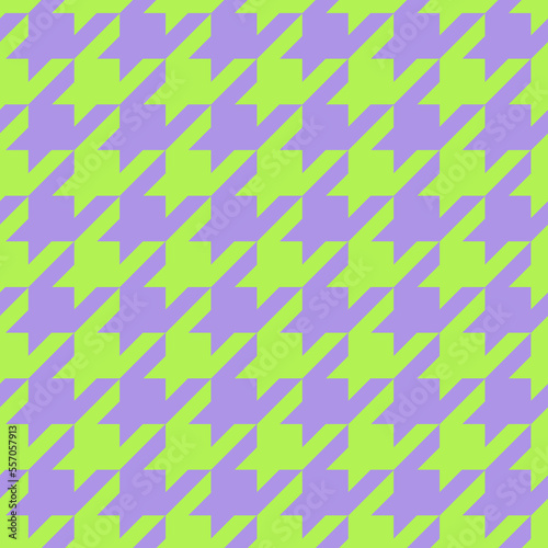 Geometric Purple Houndstooth plaid seamless pattern. Green and purple repeat houndstooth tweed background hound stooth photo