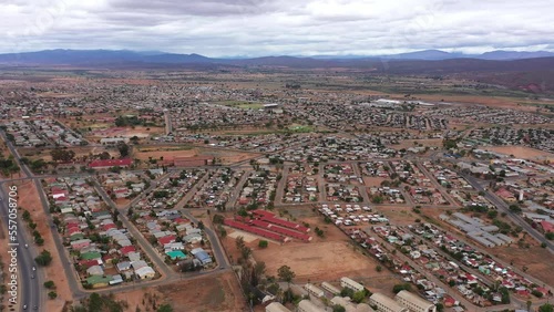 Drone view of a South African city aerial shot cloudy day   photo