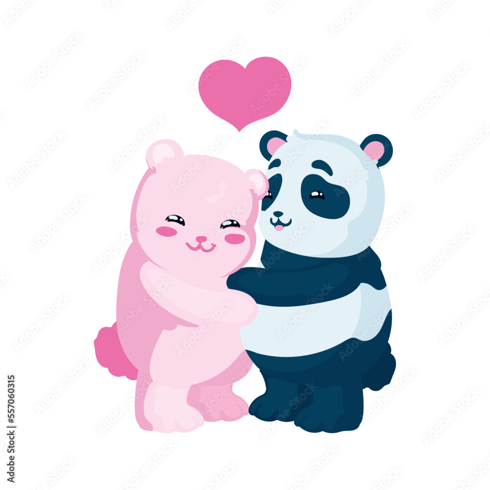 Naklejka premium bears couple design