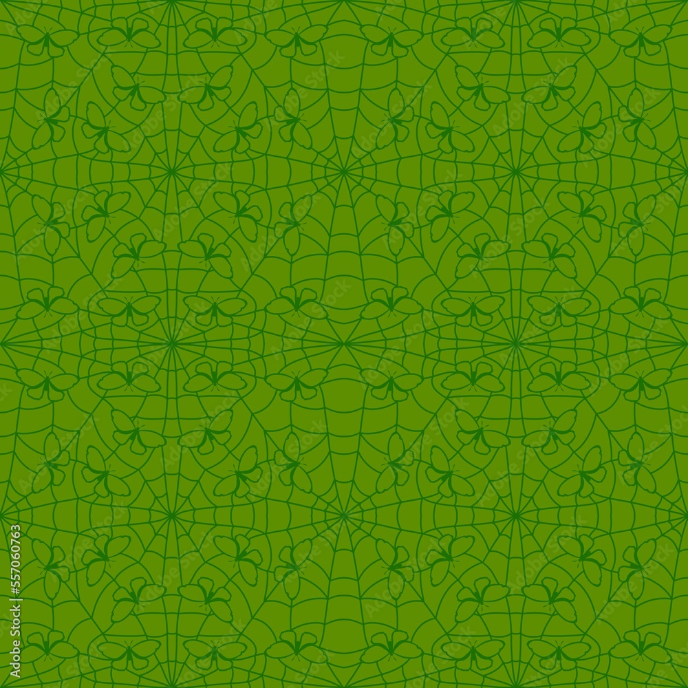 Fototapeta premium Summer butterfly web seamless animals line art doodle pattern for wrapping paper and kids clothes print and fabrics