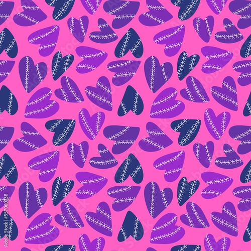 Valentines hearts seamless cartoon pattern for wrapping and kids clothes print and fabrics and gift box