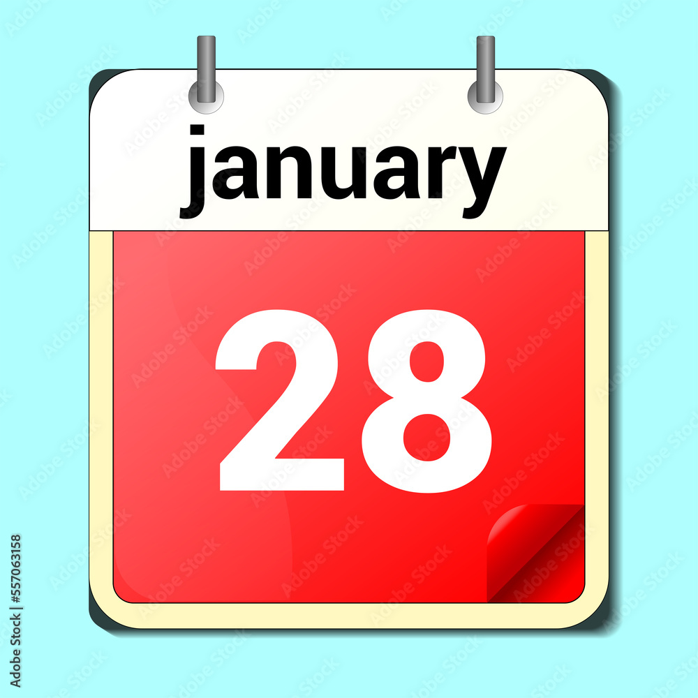 Fototapeta premium day on the calendar, vector image format, January 28