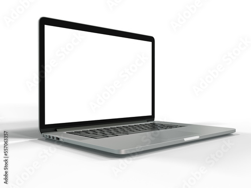 Realistic laptop mockup, side angle, transparent background high quality details - 3d rendering