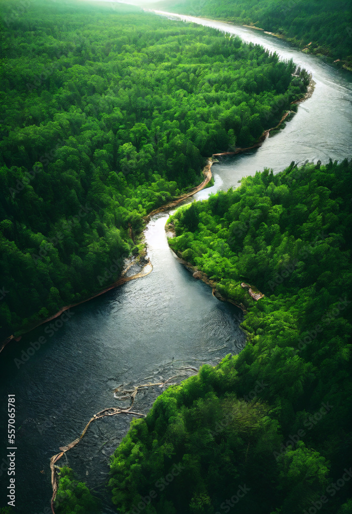 river in the tropical jungle forest river in the tropical jungle forest