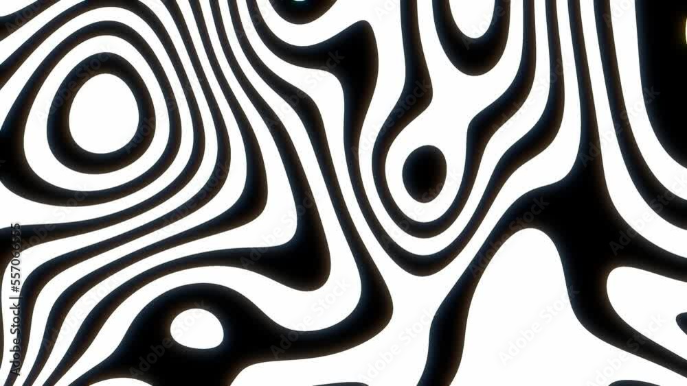 Black and white liquid modern psychedelic background. Monochrome abstract dynamic texture.