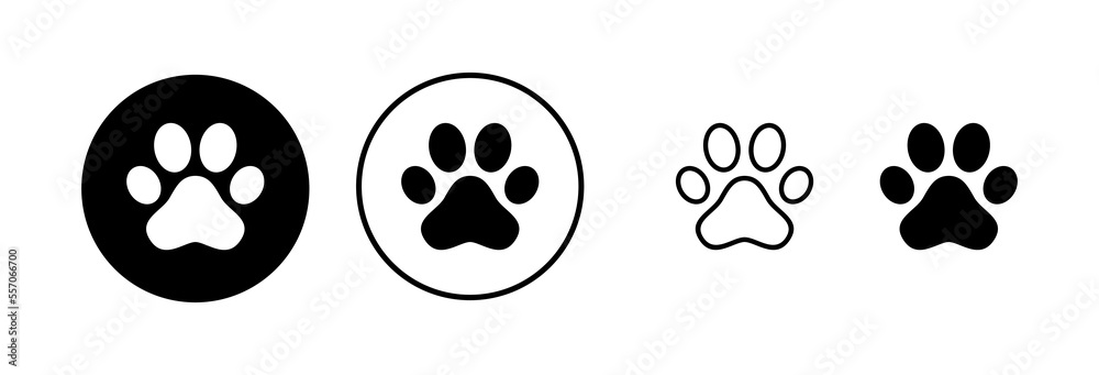 Paw icon vector illustration. paw print sign and symbol. dog or cat paw - obrazy, fototapety, plakaty 