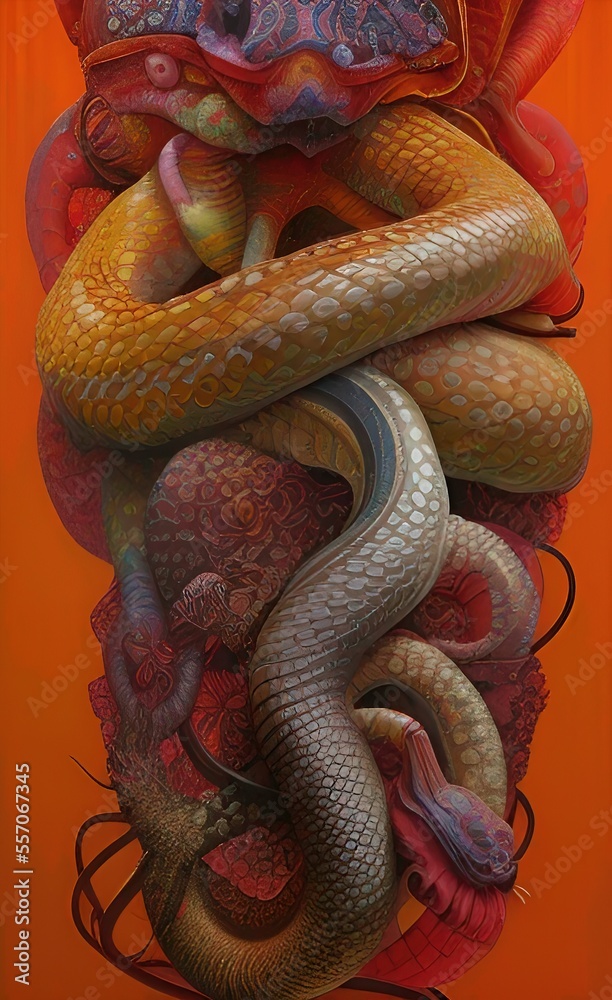 Fototapeta premium snake in the hand