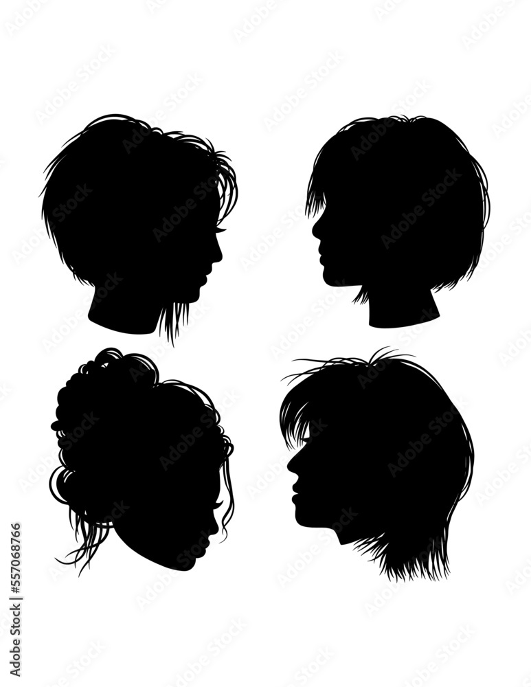 Female hairstyle silhouette Female hairstyle silhouette