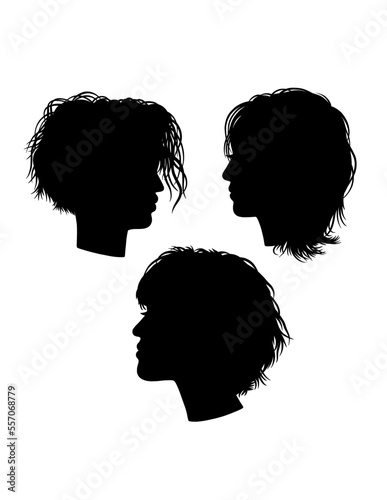Girl short hair hairstyle silhouette
