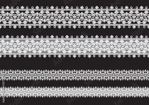 シームレスなレースのリボンのセット