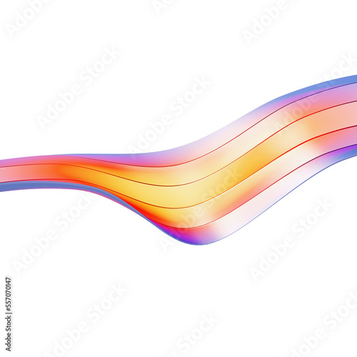 Colorful wave ribbon isolated on background