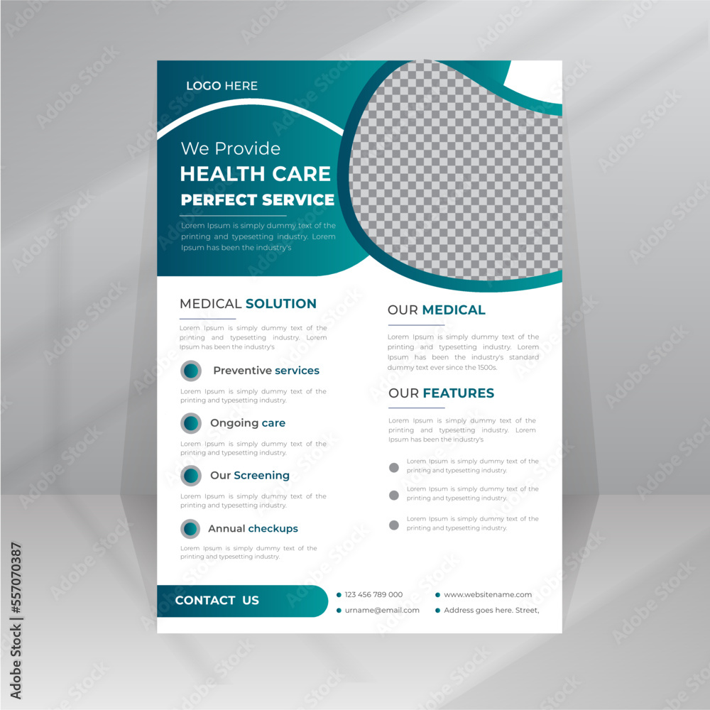 Health Care Perfect Service Medical Flyer template