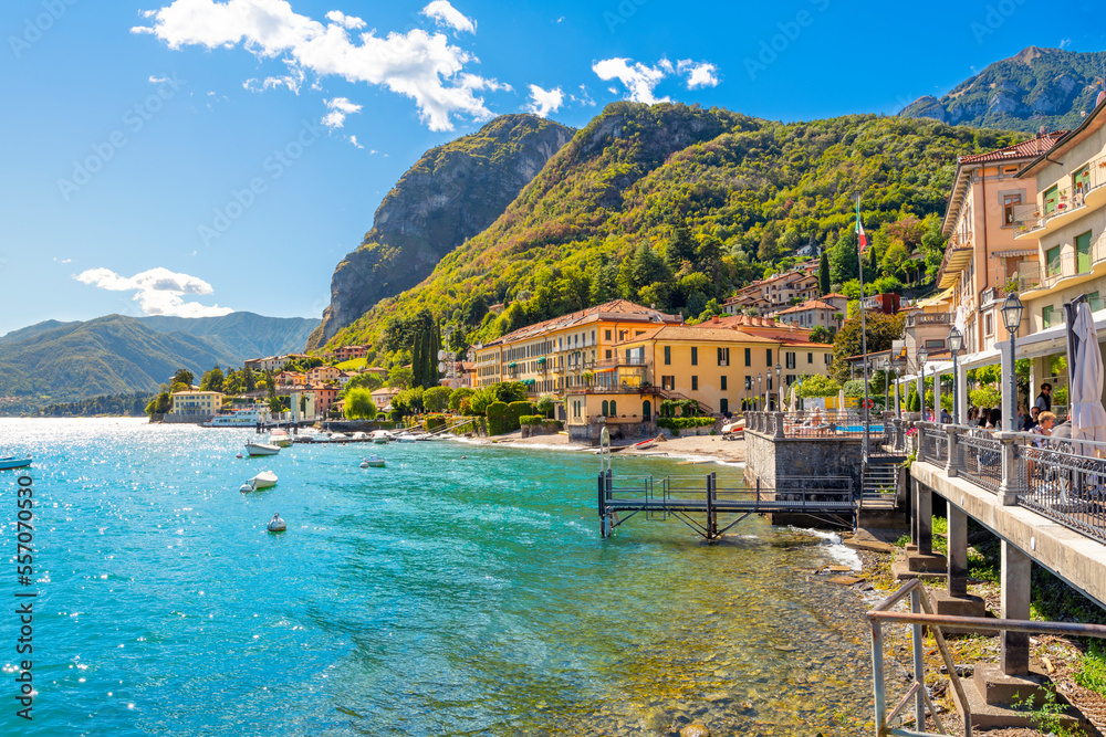 The picturesque town of Menaggio, Italy, on the shores of Lake Como in Northern Italy.