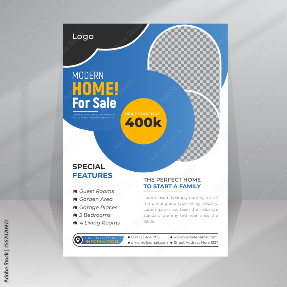 Real Estate Home Sale Post and Flyer template design