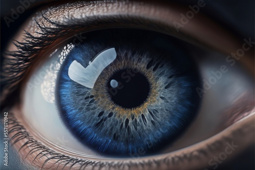 deep blue eye closeup illustration
