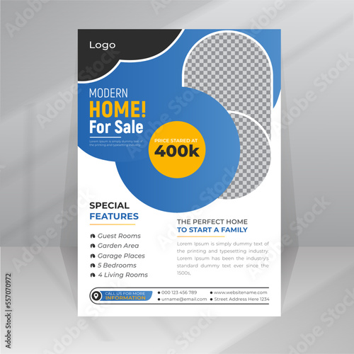 Real Estate Home Sale Post and Flyer template design