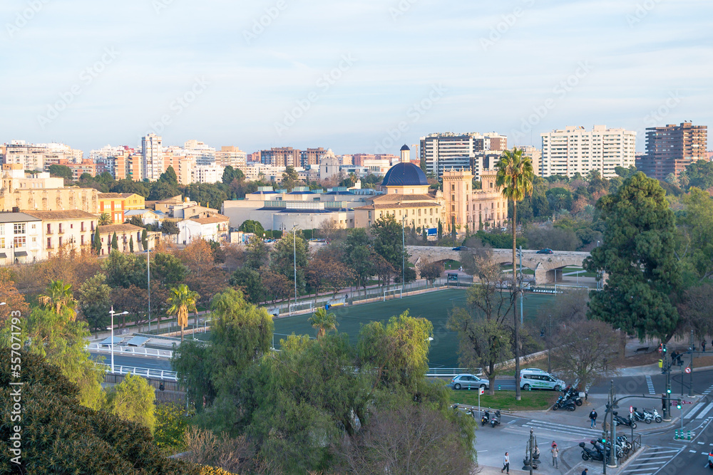 Vista de la ciudad de Valencia desde las Torres de Serranos. 