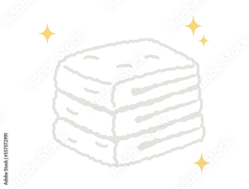 清潔な白いタオルをイメージしたイラスト