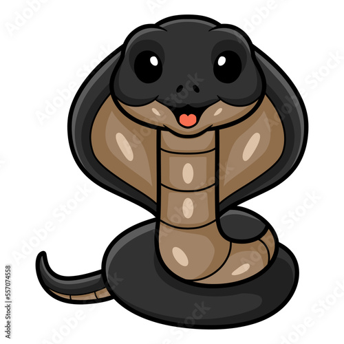 Cute javan spitting cobra cartoon
