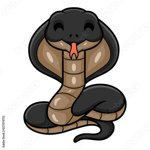 Cute javan spitting cobra cartoon