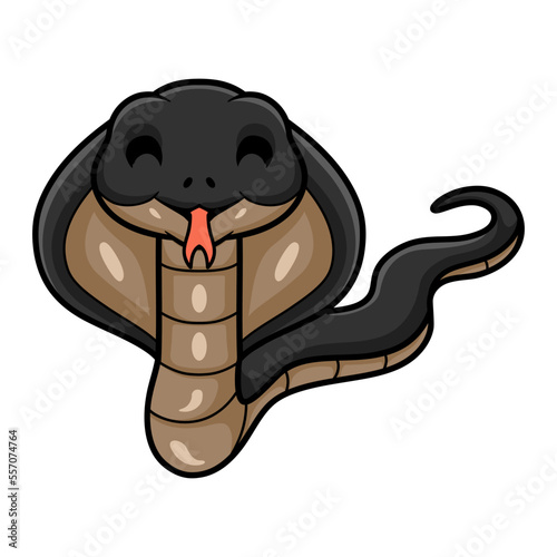 Cute javan spitting cobra cartoon