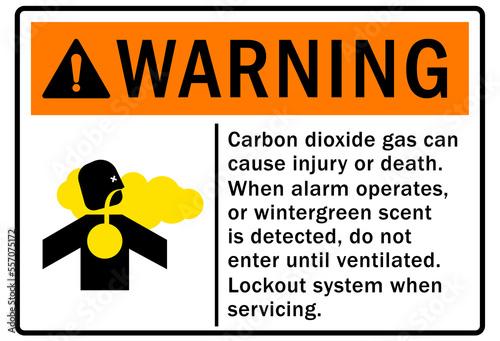 Fire hazard carbon dioxide co2 warning sign carbon dioxide can cause injury or death