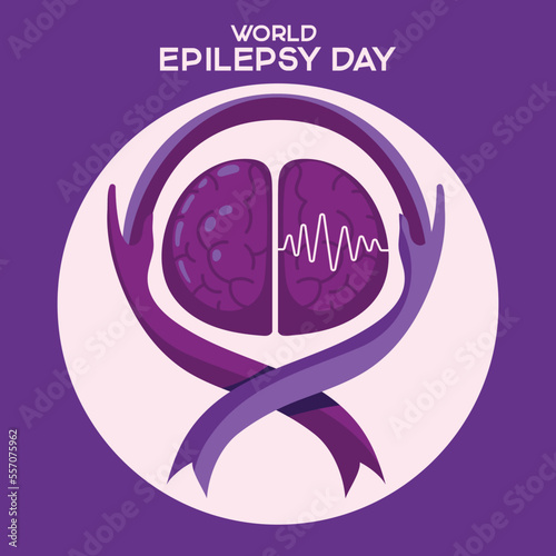 Vector illustration on the theme of International Epilepsy Day
