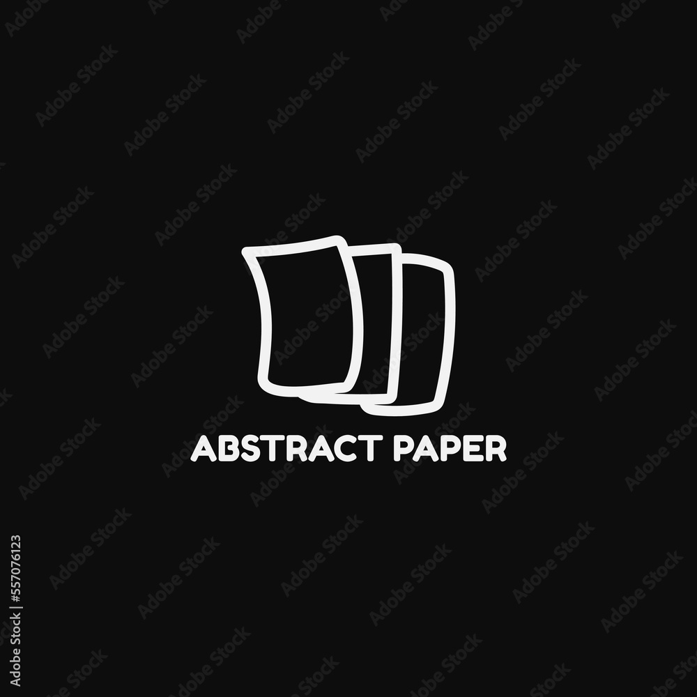 Abstract triple paper logo made of lines. Abstract triple paper logo made of lines.
