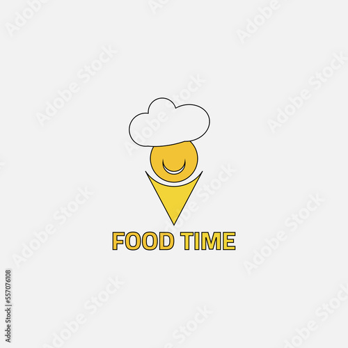 Food service app logo with points shape and head chef.