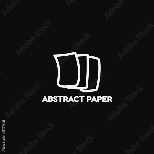 Abstract triple paper logo made of lines.