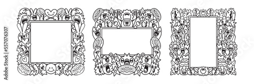 Hand drawn Abstrack doodle art frame Collection