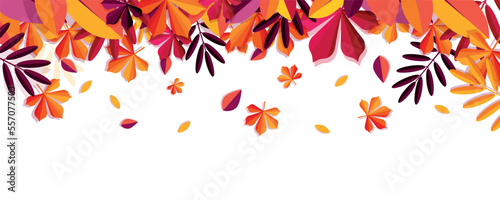 Autumn sale leaves. Graphic element for website  interface for programs and applications. Fall season  special and limited offer. Marketing and advertising  promotion. Cartoon flat vector illustration