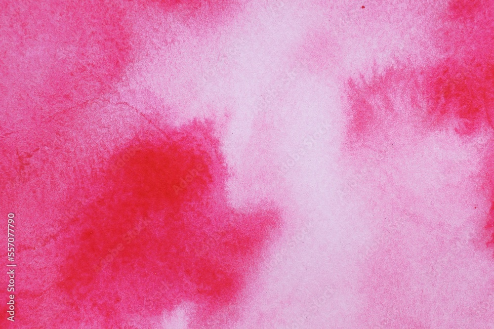Abstract pink watercolor painting as background, top view