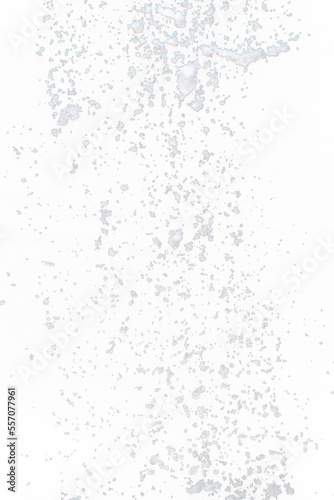 Photo image of falling down snow, heavy big small size snows. Freeze shot on black background isolated overlay. Fluffy White snowflakes splash cloud in mid air. Real Snow high speed shutter