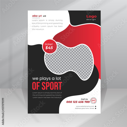 Sport Flyer poster template with photo
