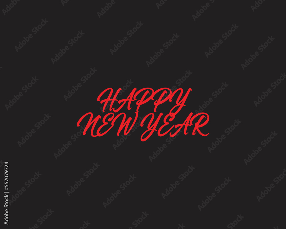 2023 Happy New Year Background Design. 2023 Happy New Year Lettering on Black Background.