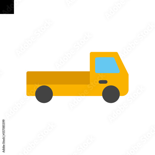 pickup truck icon flat style vector