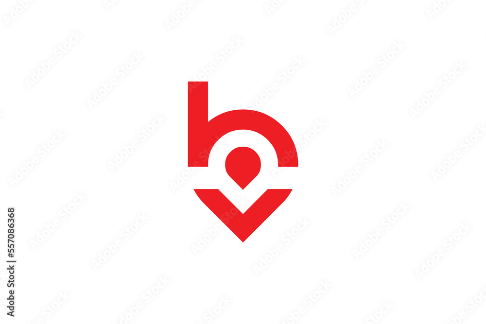 Fototapeta premium Minimal Awesome Trendy Professional Letter B Or H Location Logo Design Template On White Background