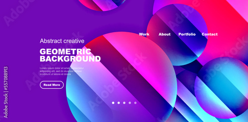 Circles with glossy surface and light and shadow effects abstract background. Template for covers, templates, flyers, placards, brochures, banners