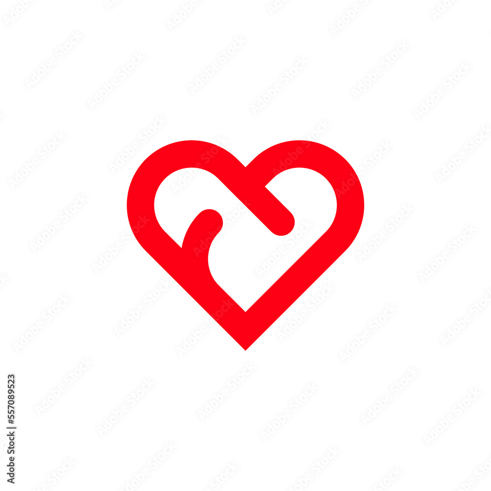heart red logo design vector sign